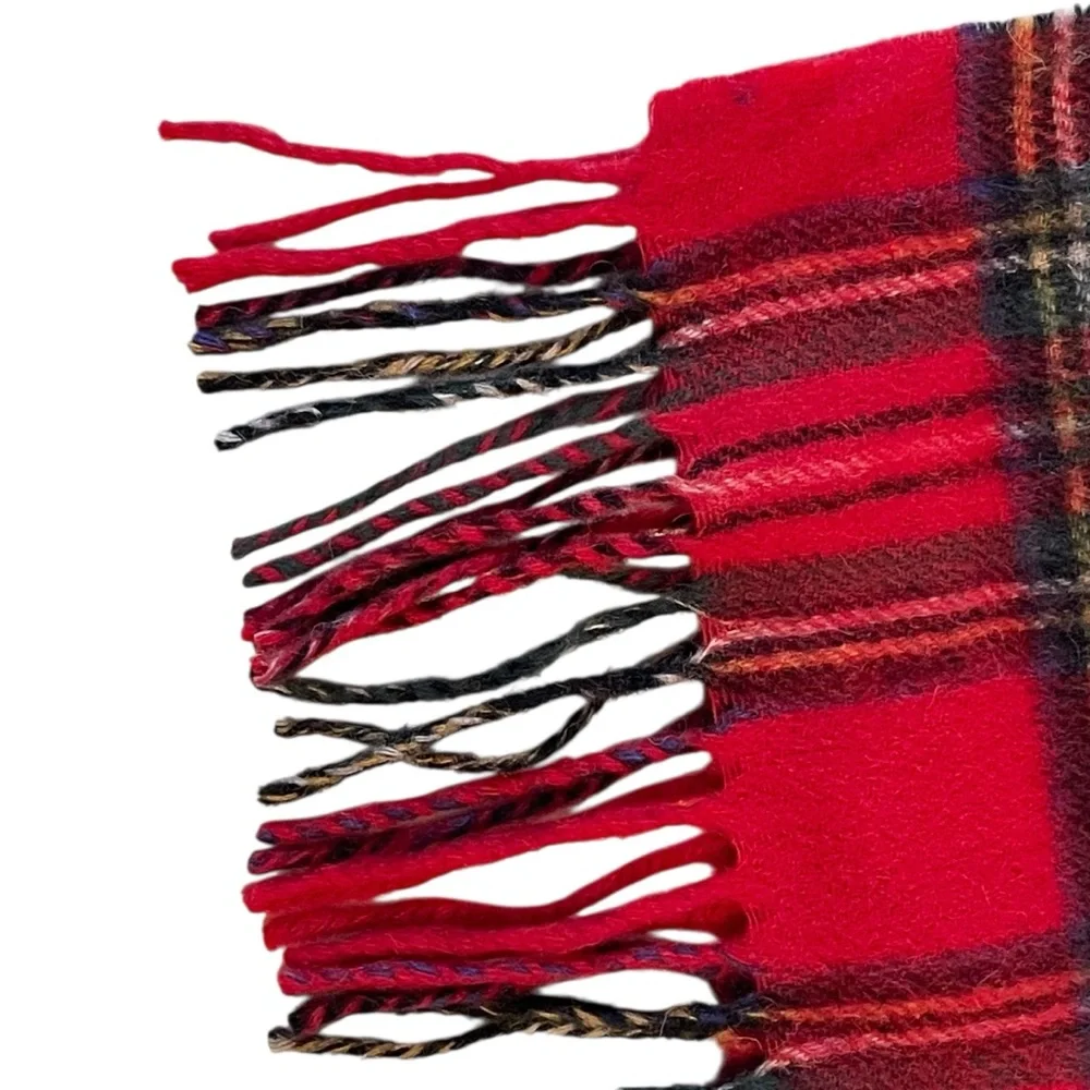 100% Lambswool Red Green Royal Stewart Tartan Plaid Scarf